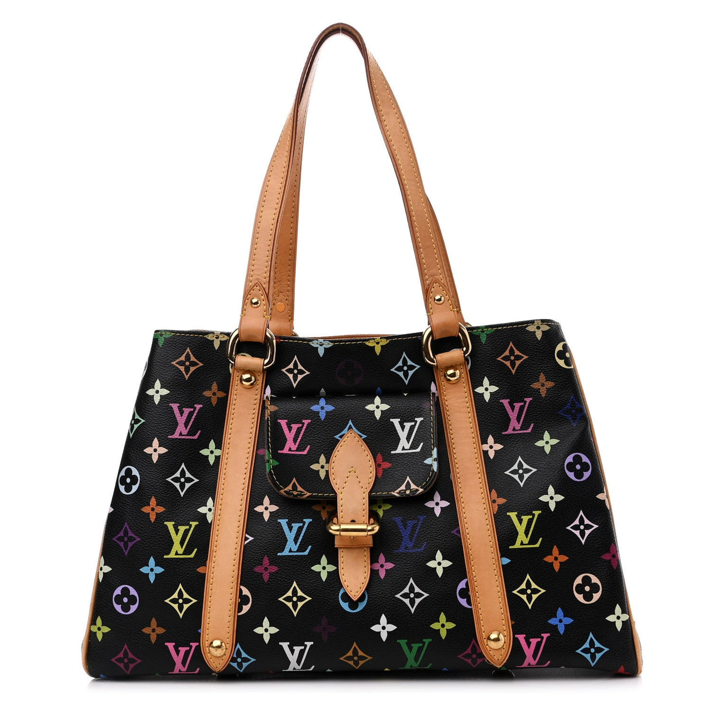 Louis Vuitton Black Monogram Multicolor Aurelia MM in Black