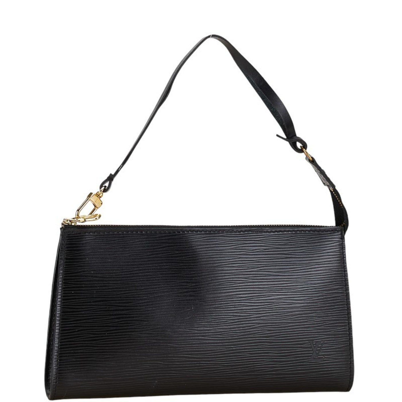 Louis Vuitton Noir Cuir Ombre Leather Handbag Pochette Pouch