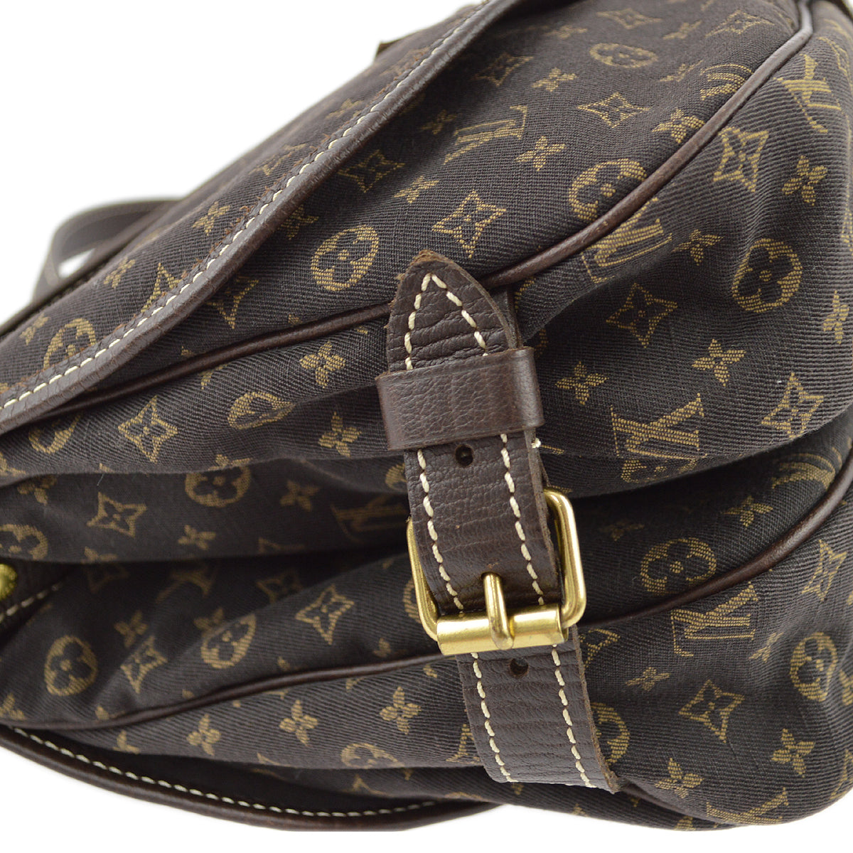 Louis Vuitton Monogram Mini Lin Saumur 30 Shoulder Bag in Ebene