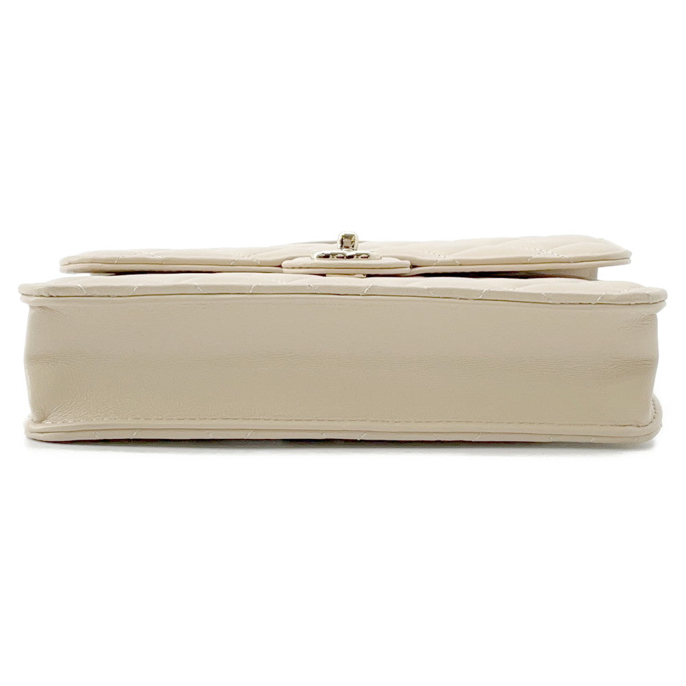 CHANEL Matelasse Top Handle Mini Chain Backpack Beige Lambskin - Product Image 3