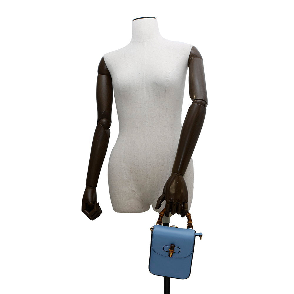 GUCCI 3WAYShoulder Bag Light Blue702106 Bamboo Leather - Product Image 4