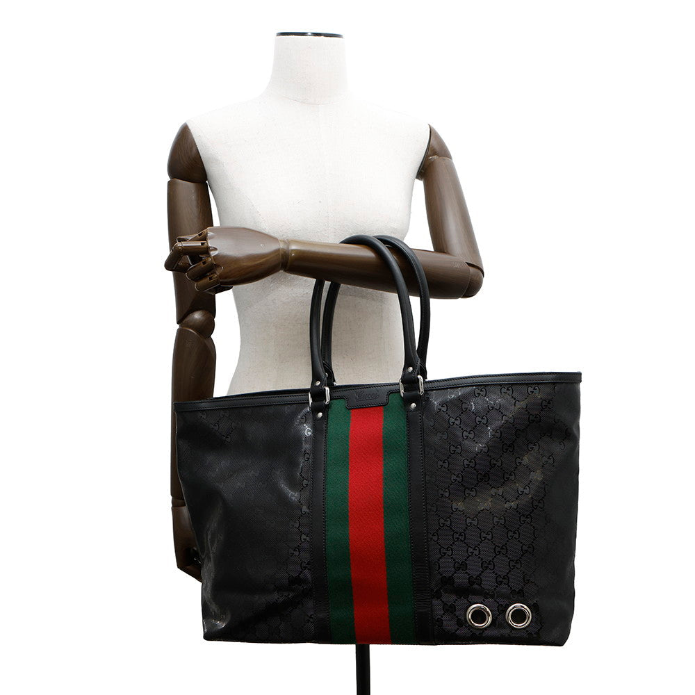 GUCCI GG Imprime Cherie Line Tote Bag Black347987 PVC Leather - Product Image 4