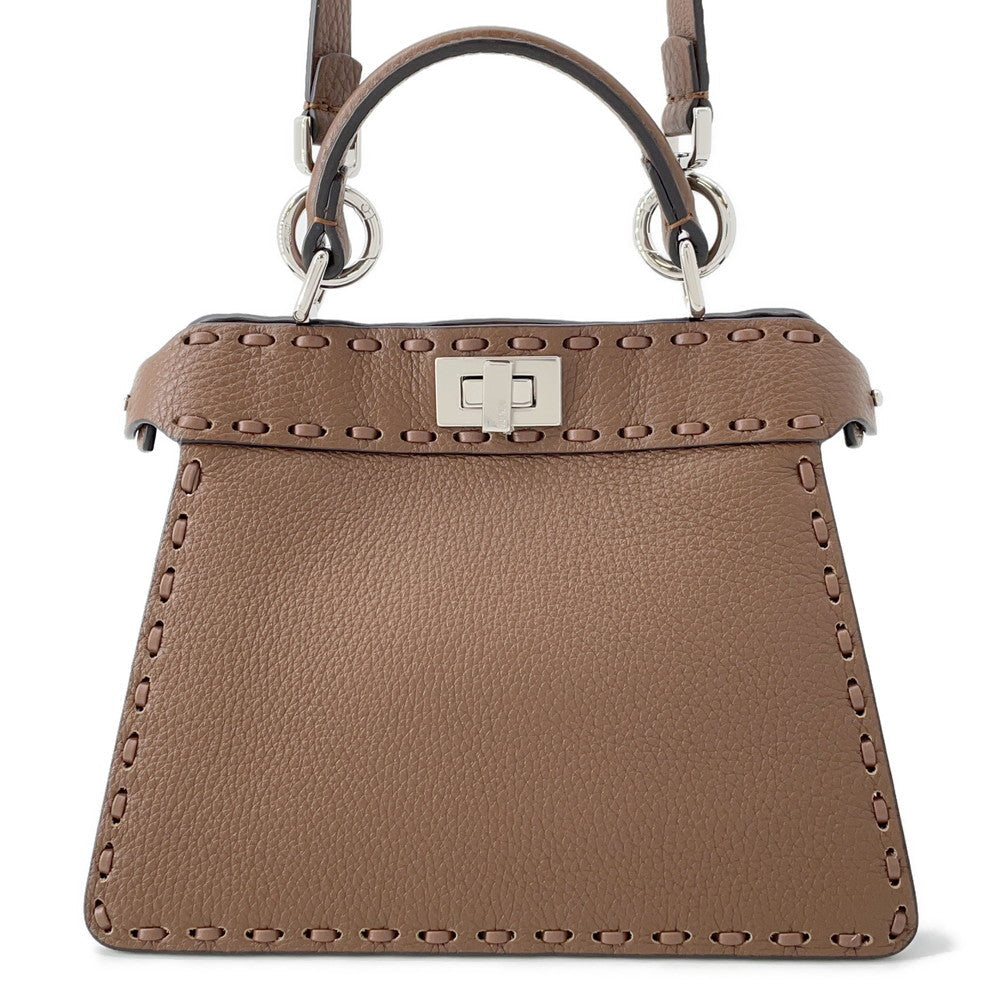 FENDI Peekaboo Selleria I see you Brown8BN335 Leather Size Petit | Studio Nafay