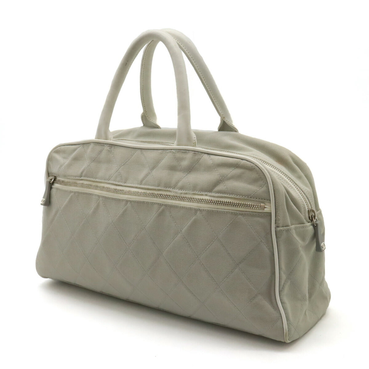 Chanel Canvas Leather Logo Handbag Mini Boston | Studio Nafay