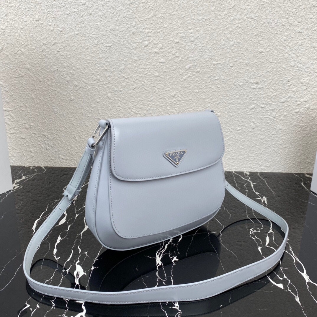 CLEO 24 CLOUD BLUE BRUSHED LEATHER SHOULDER BAG - Product Image 9