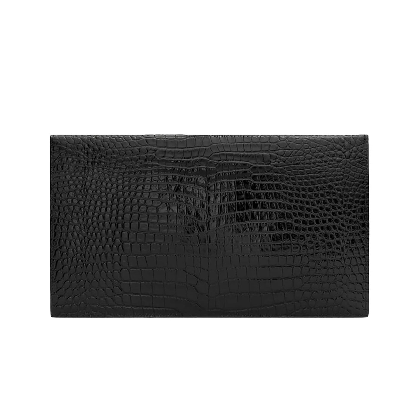 Black Croc Embossed Calfskin Uptown Clutch