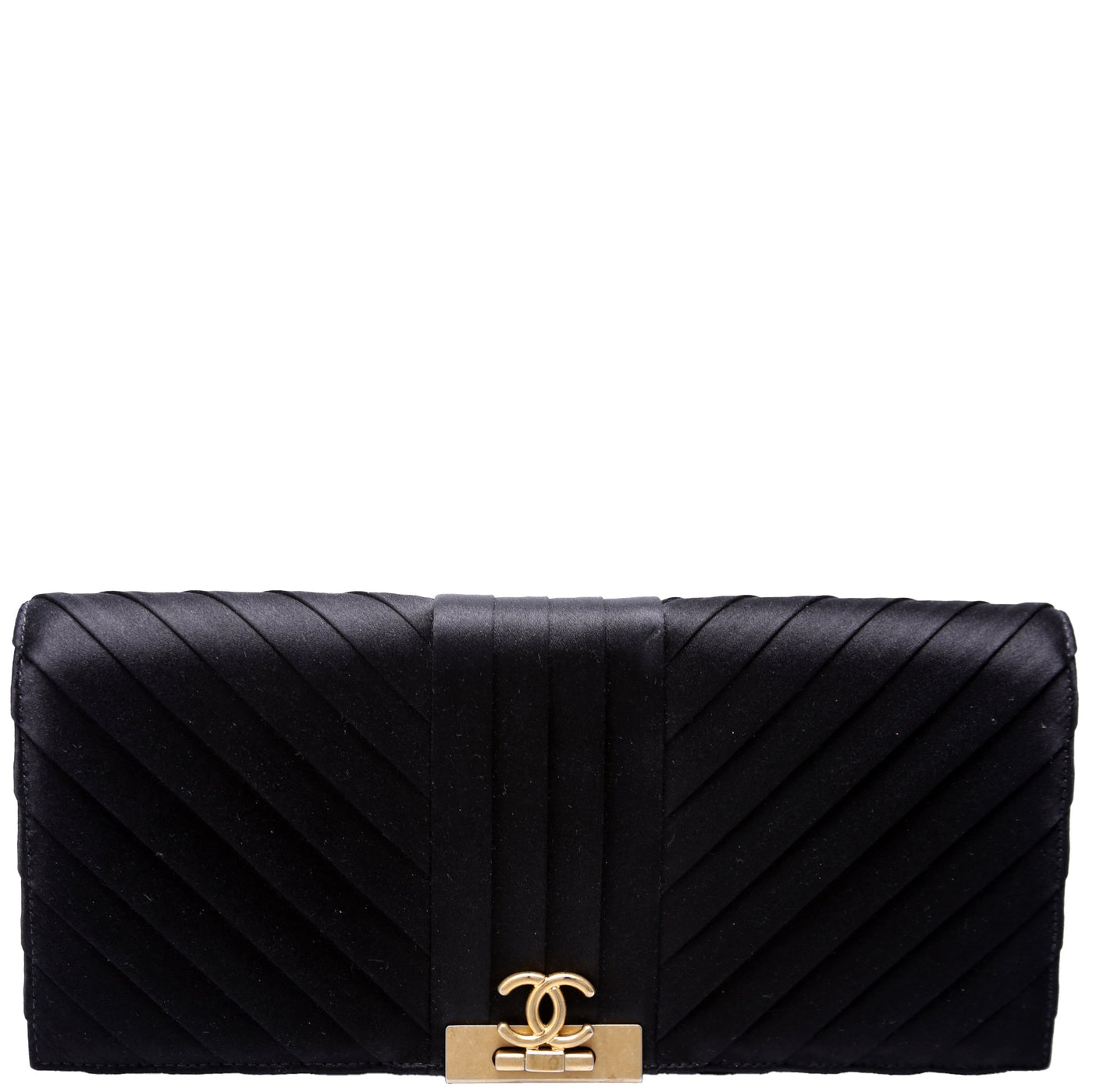 CC Flip Lock Pleated Satin Clutch 29M | Studio Nafay