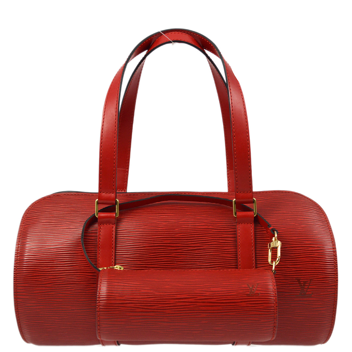 Louis Vuitton Red Epi Soufflot Handbag
