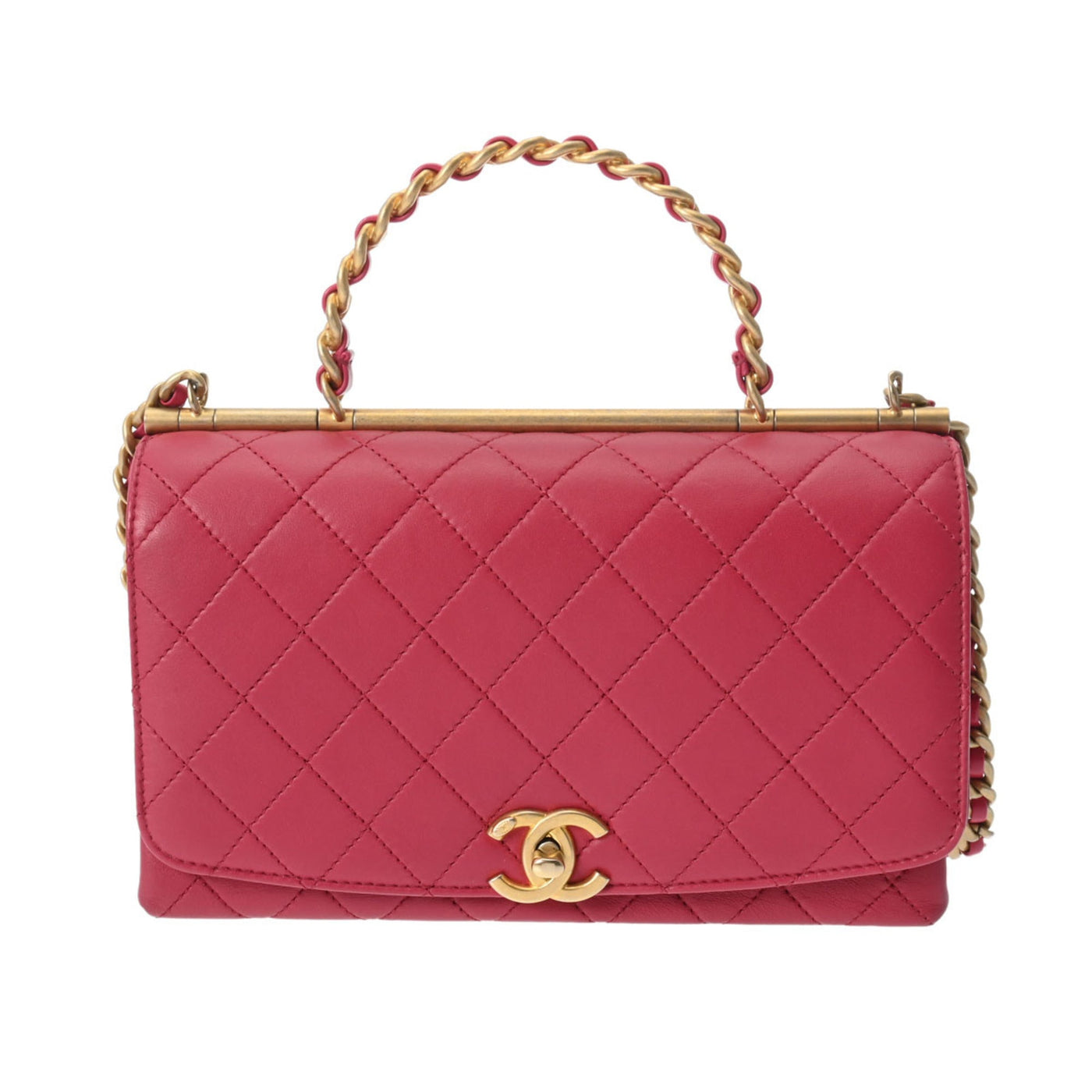 CHANEL Chanel Matelasse Chain Shoulder Pink Tone Women's Lambskin Bag | Studio Nafay