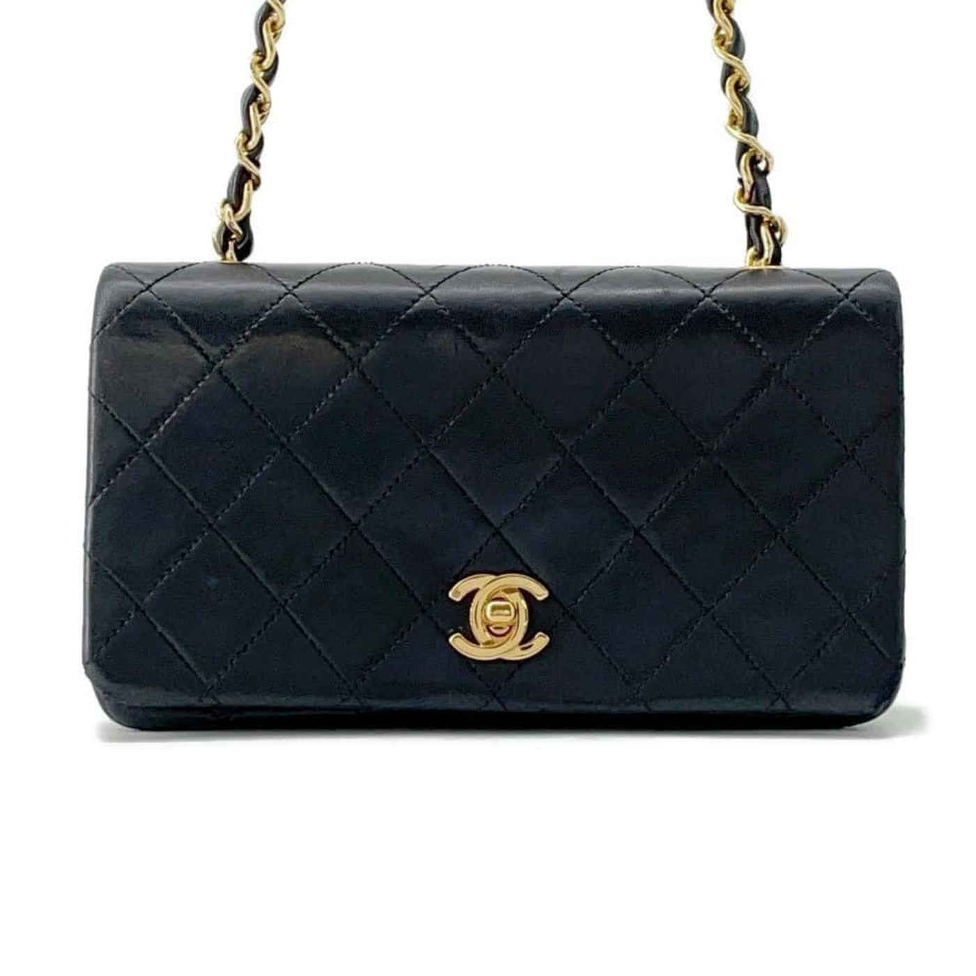 Chanel Chain Shoulder Bag Coco Mark Matelasse Lambskin CHANEL Black | Studio Nafay