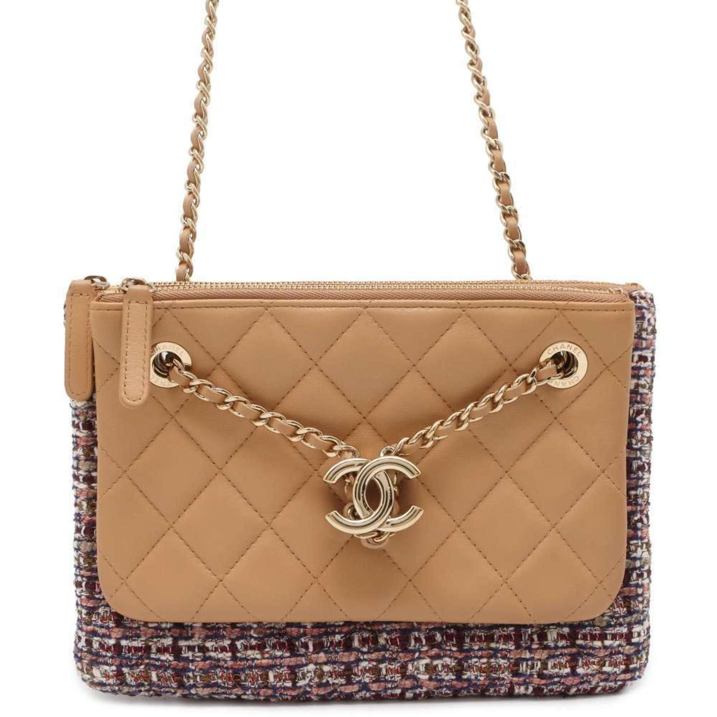 Chanel Chain Shoulder Bag Matelasse Tweed Coco Mark CHANEL | Studio Nafay