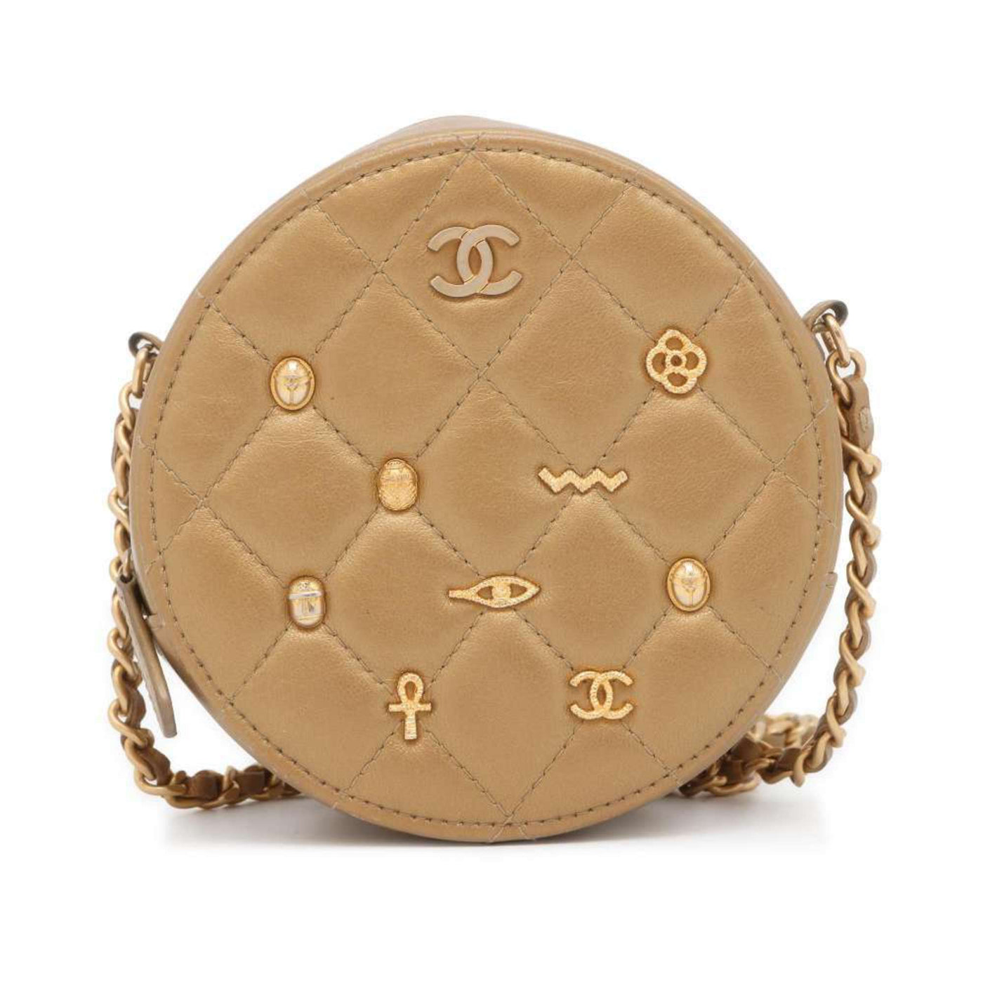 Chanel Chain Shoulder Bag Coco Mark Matelasse Round Lambskin CHANEL | Studio Nafay