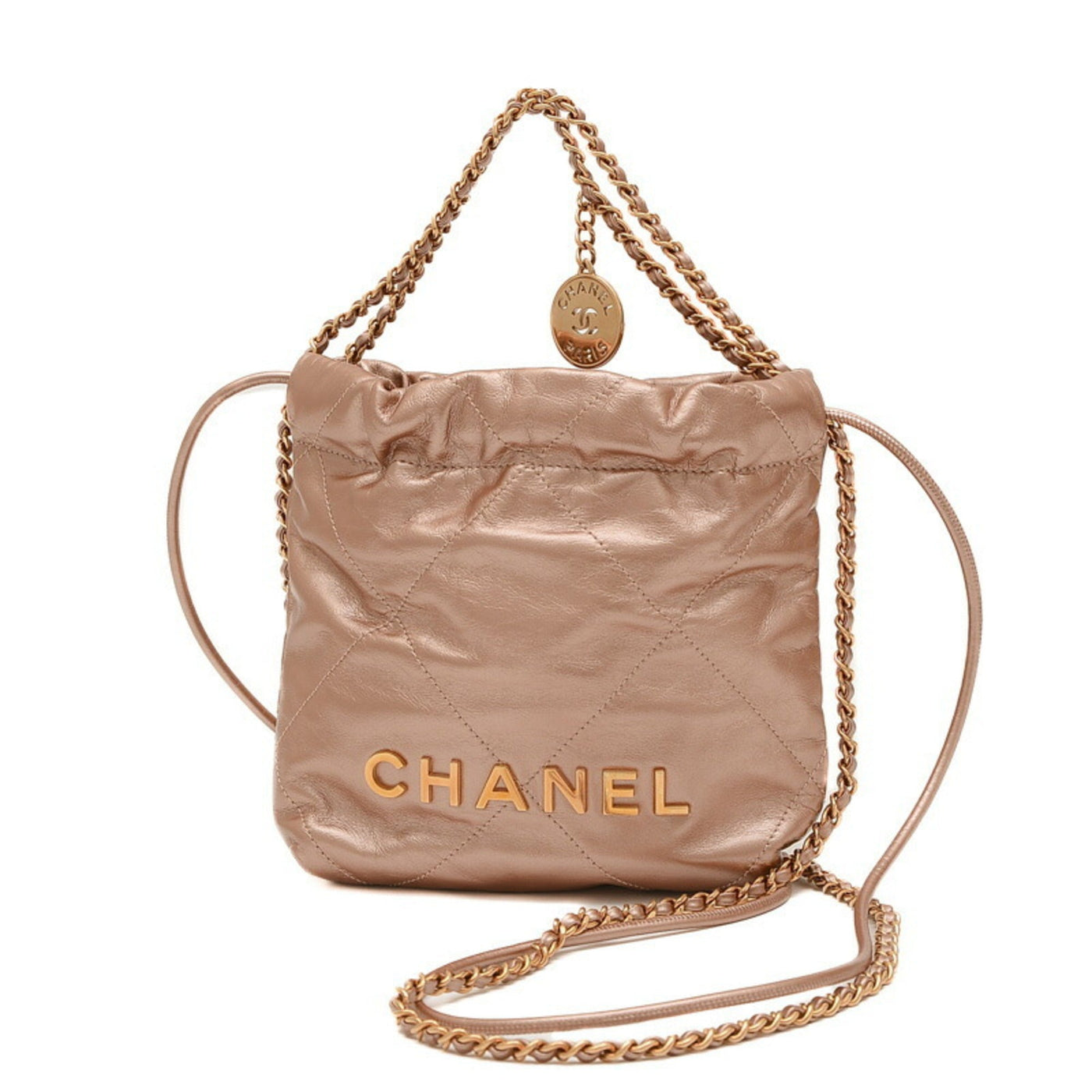 CHANEL Chanel 22 Chain Shoulder Bag Shiny Calfskin Pink | Studio Nafay