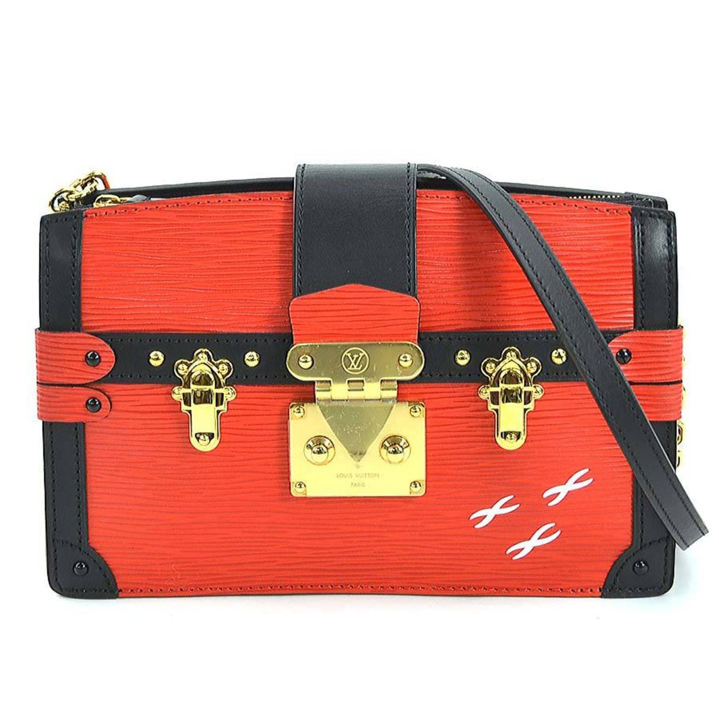 Louis Vuitton Black Red Color Epi Leather Clutch Bag Shoulder Bag ( ) | Studio Nafay
