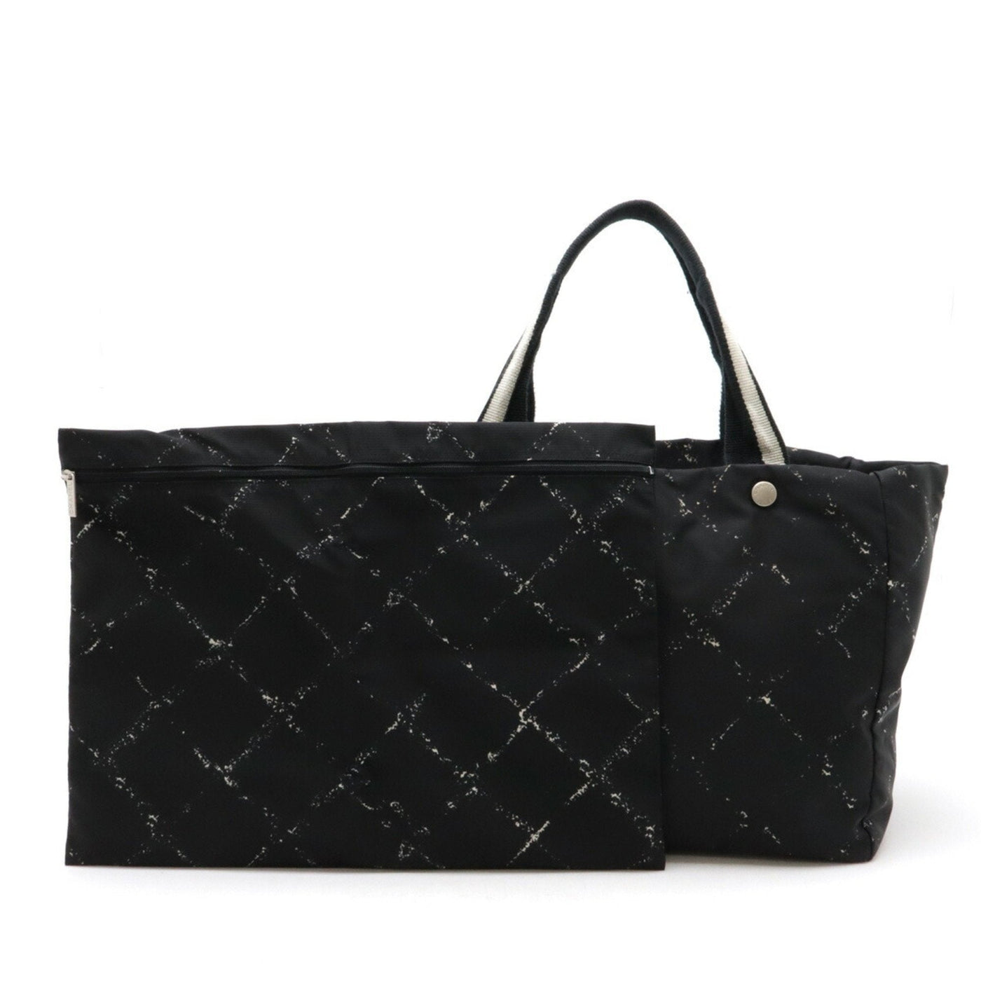 CHANEL Chanel Old Travel Line Tote MM Bag Shoulder Nylon Black Red | Studio Nafay