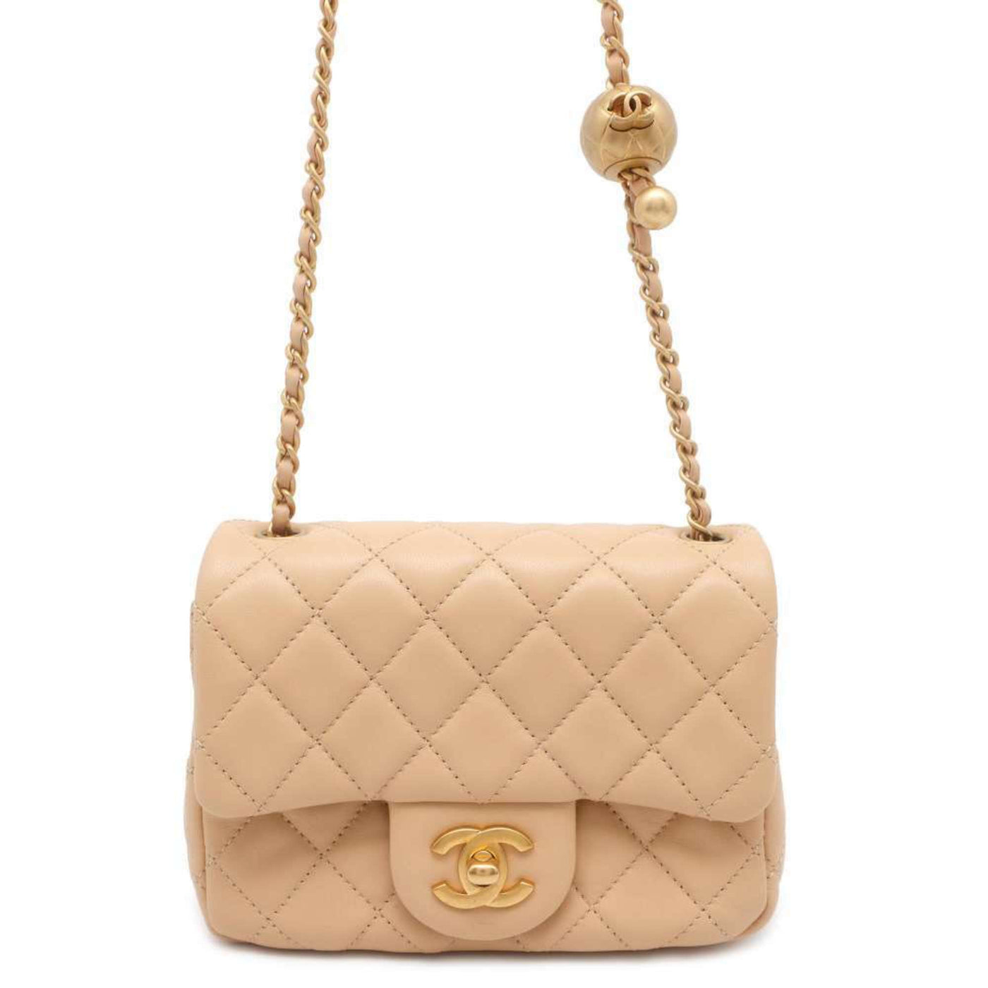 Chanel Chain Shoulder Bag Matelasse Lambskin CHANEL Flap Coco Ball | Studio Nafay