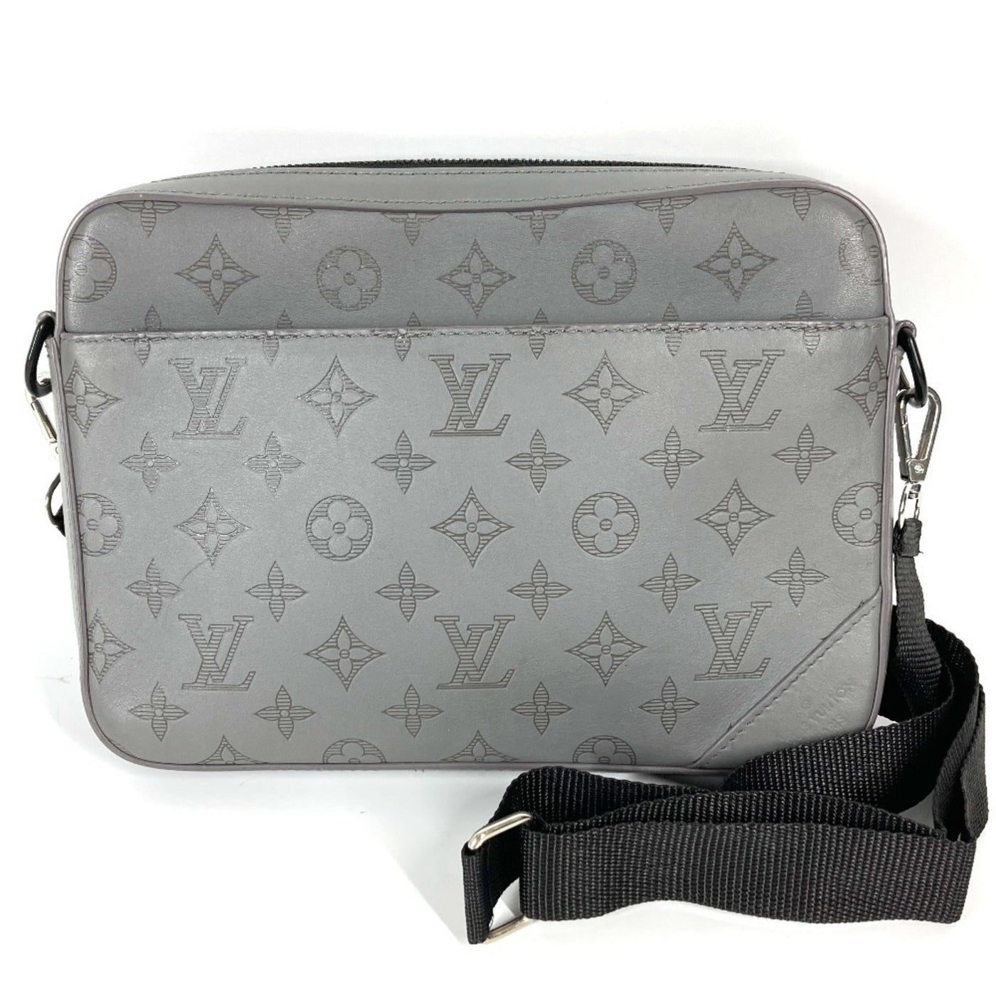 Louis Vuitton Gray Monogram Shadow Clutch Bag Shoulder Bag ( ) | Studio Nafay