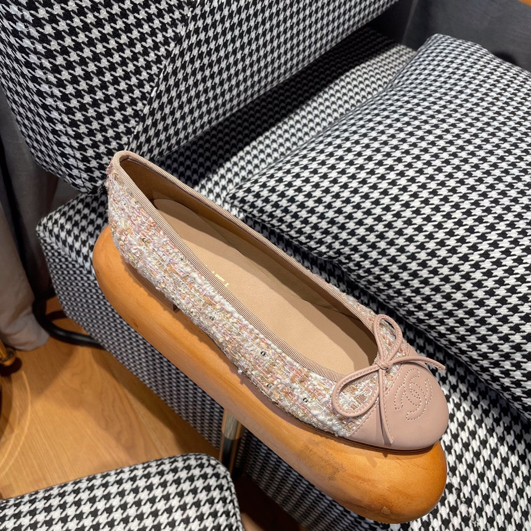 ballet flat pink white tweed pink calfskin - Product Image 8