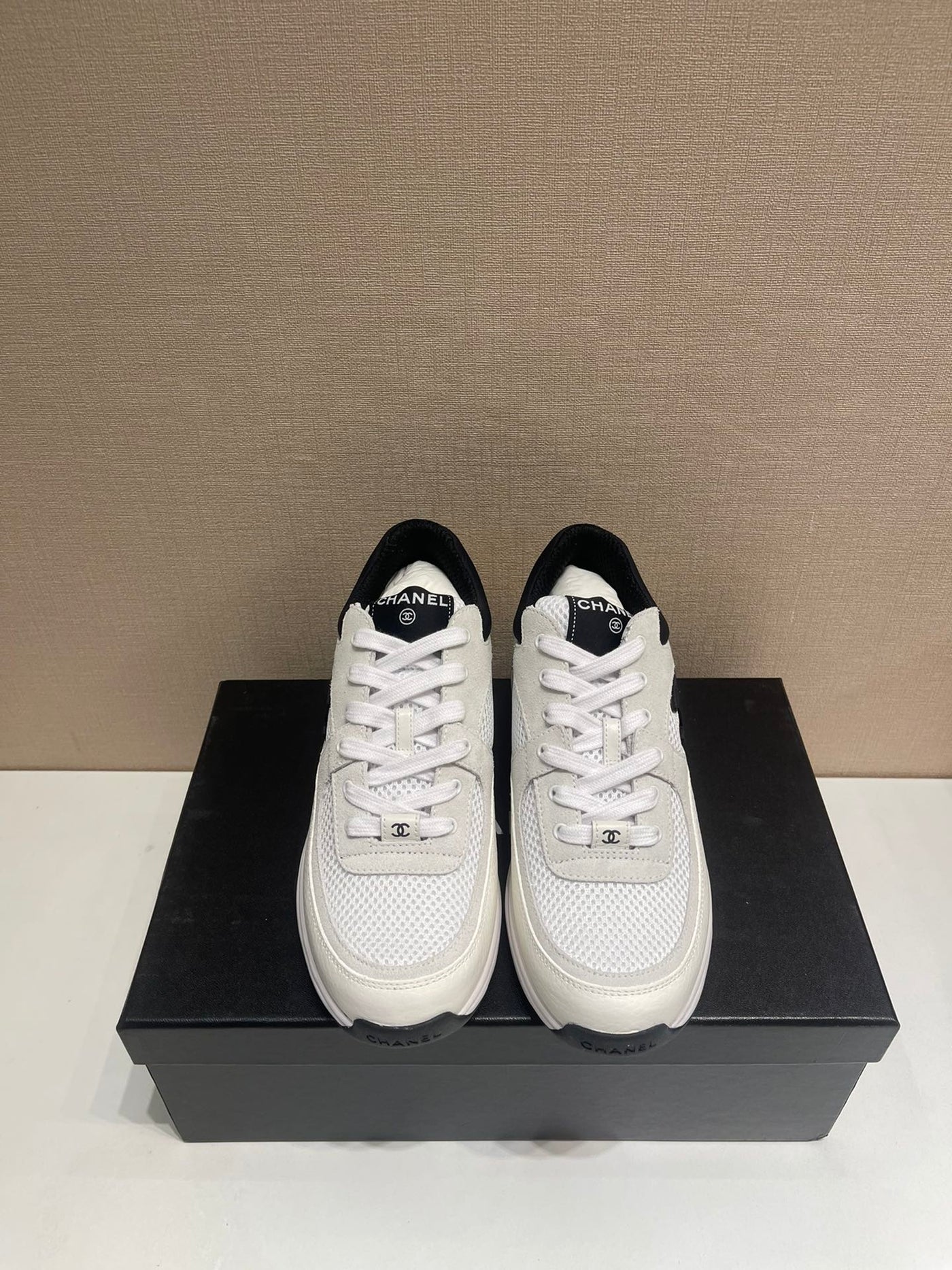 CC Sneaker White Calfskin Grey Suede - Product Image 2