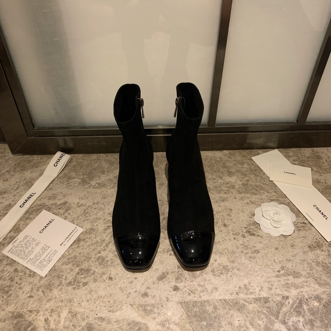 CC Ankle Boots 50mm Black Suede And Glossy Lambskin 940056 - Product Image 5