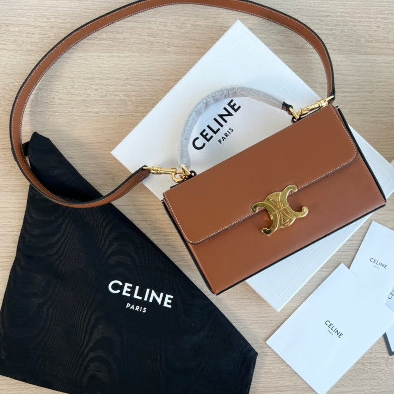 BOX TRIPHOME 22 CINNAMON BROWN CALFSKIN BAG | Studio Nafay