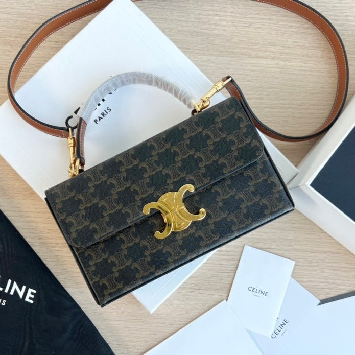 BOX TRIPHOME 22 BLACK PATTERN CALFSKIN BAG | Studio Nafay