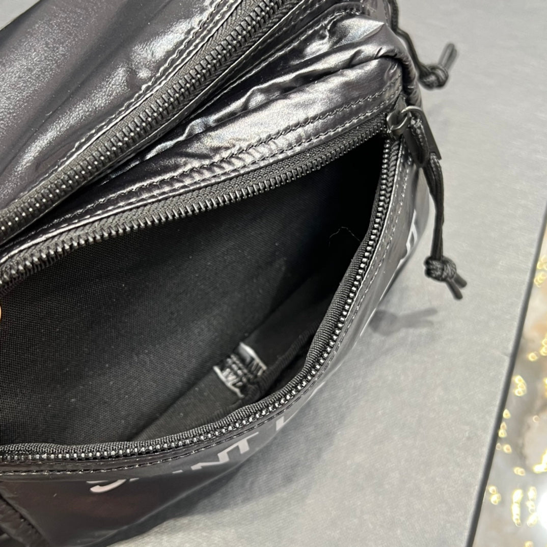 CROSSBODY BAG 24 IN BLACK POLISHED NYLON - Product Image 7