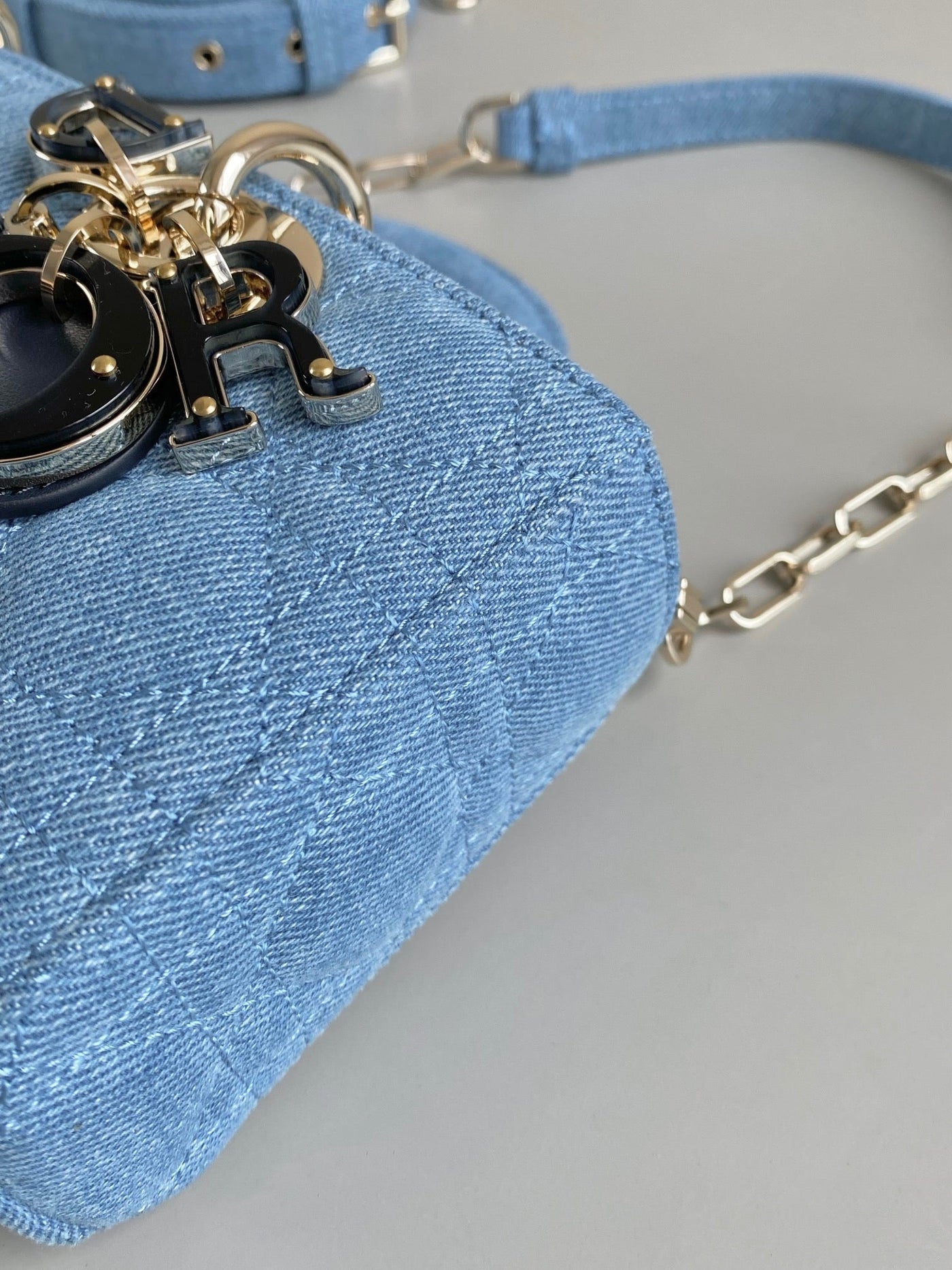 D-JOY BAG 22 IN LIGHT BLUE MACROCANNAGE DENIM - Product Image 3