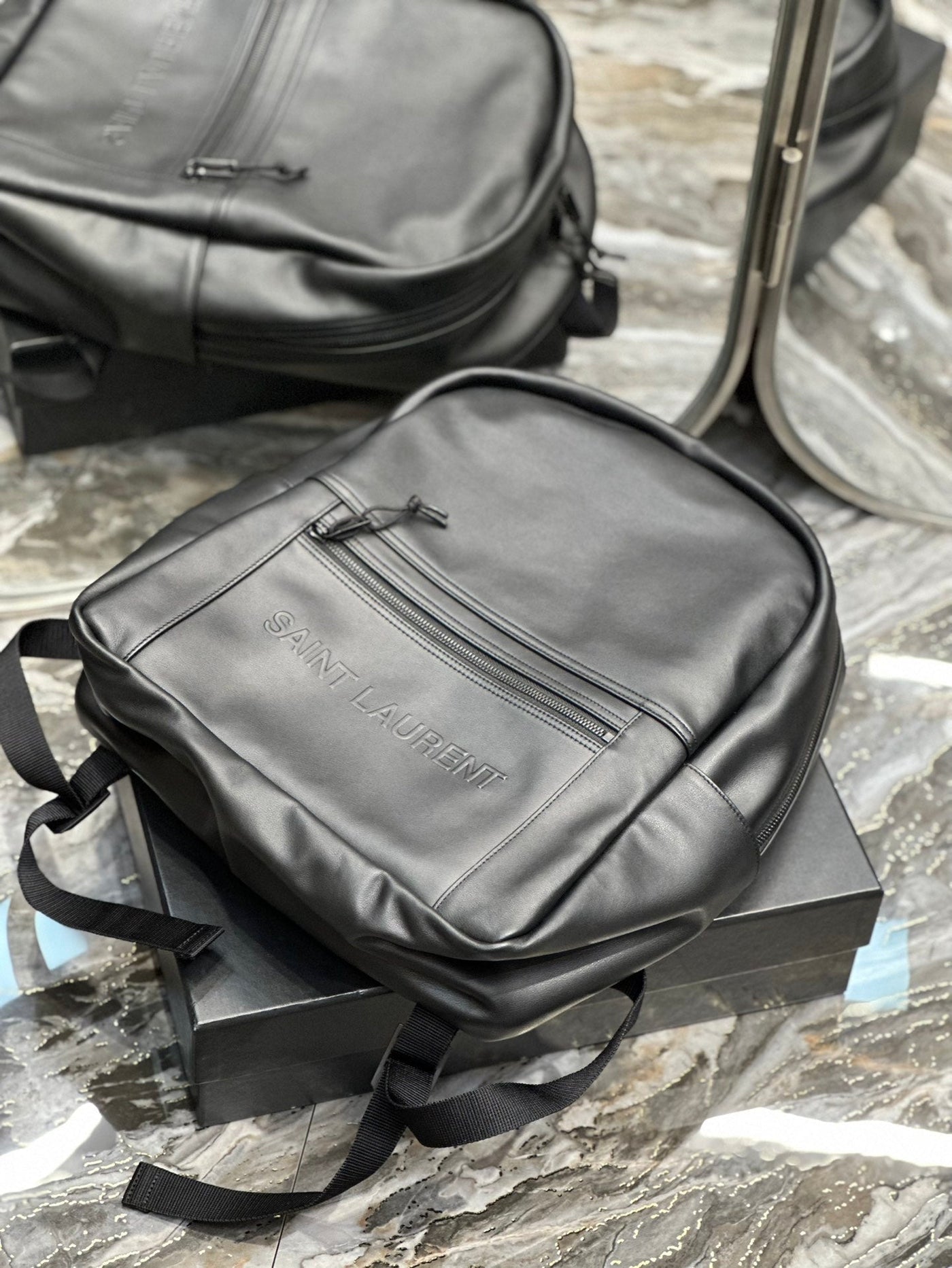 BACKPACK 37 IN ECHO GRAY CALFSKIN - Product Image 2