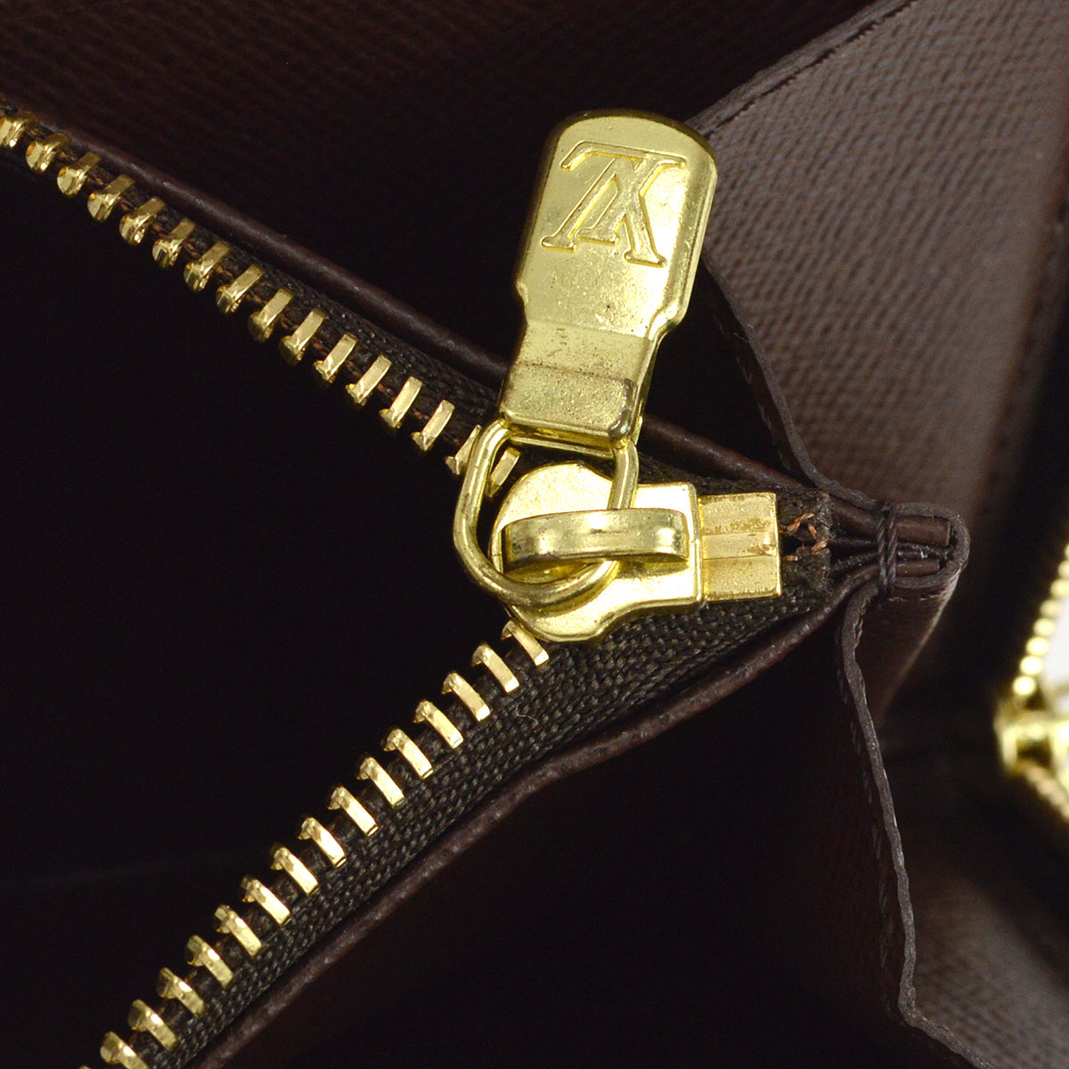 Louis Vuitton Porte Monnaie Zip Wallet Damier in Brown