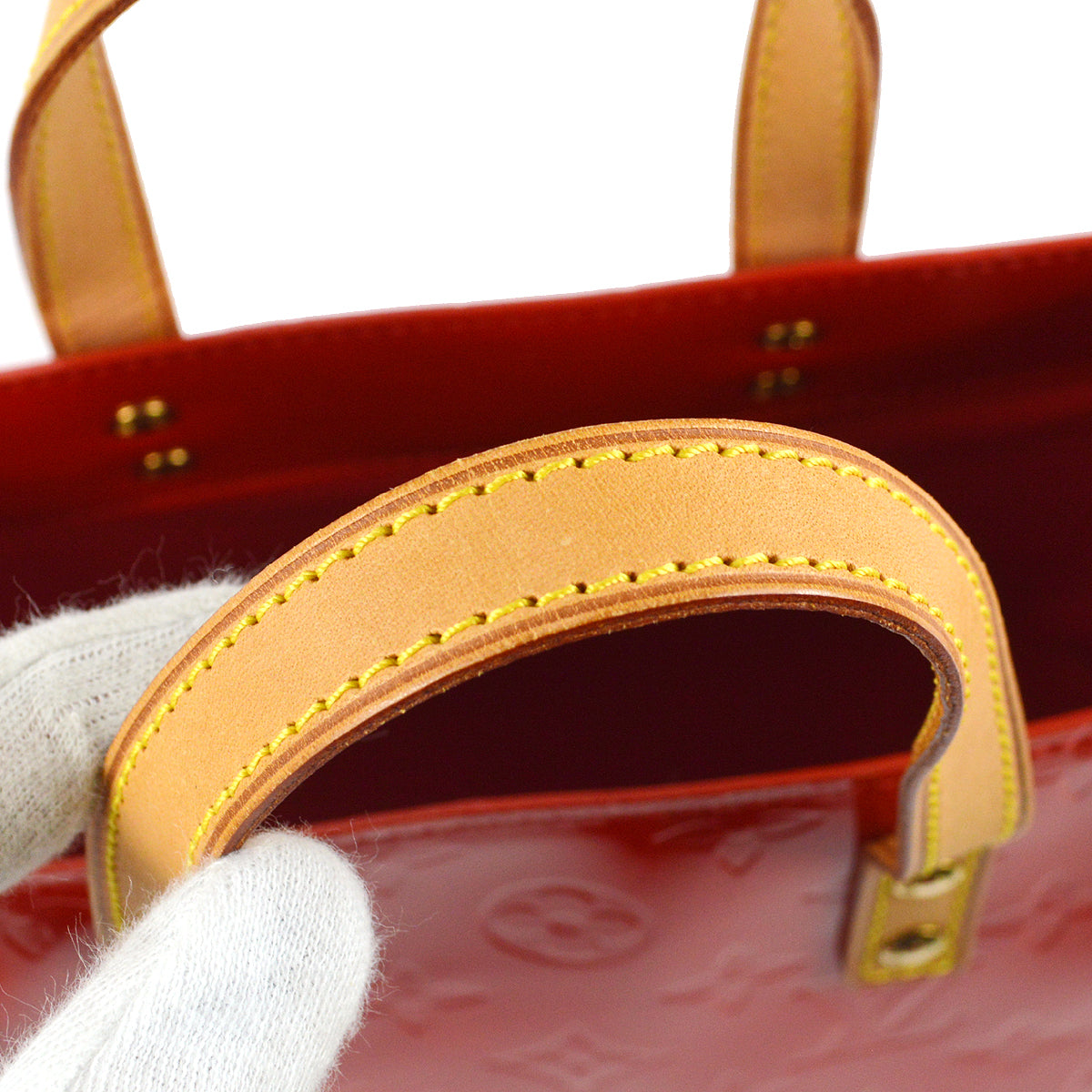 Louis Vuitton Vernis Reade PM Tote Handbag Red in Red