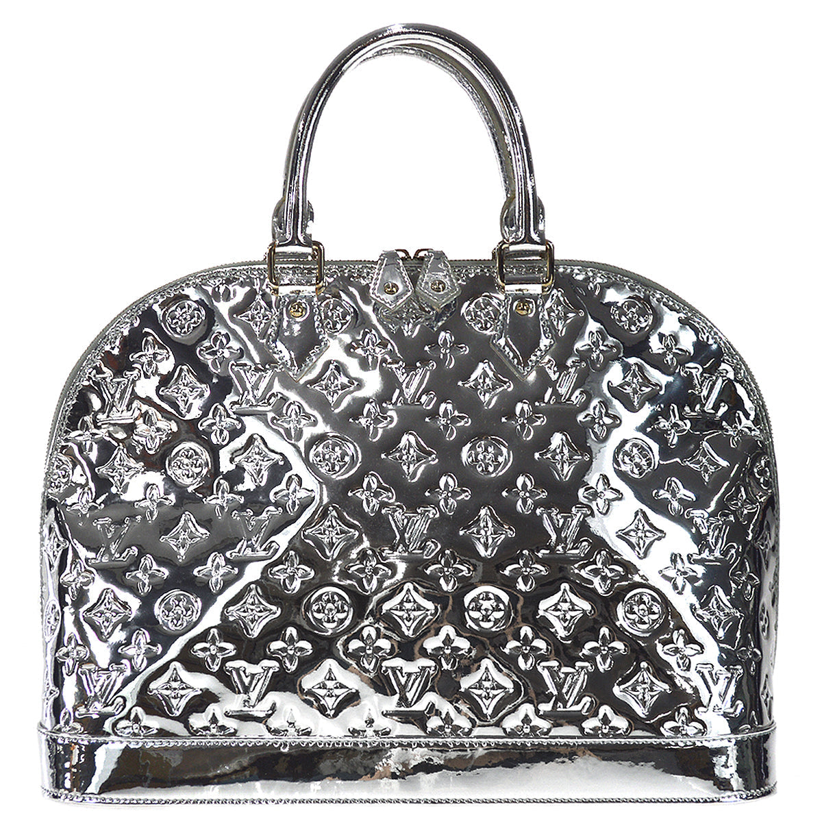 Louis Vuitton 2008 Alma MM Handbag Monogram Miroir Silver M93623