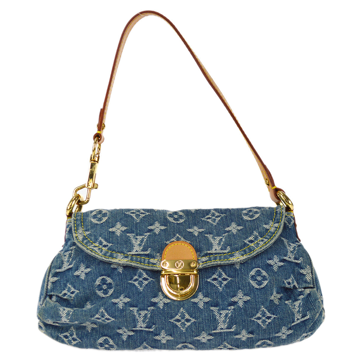 Louis Vuitton Blue Monogram Denim Mini Pleaty Handbag