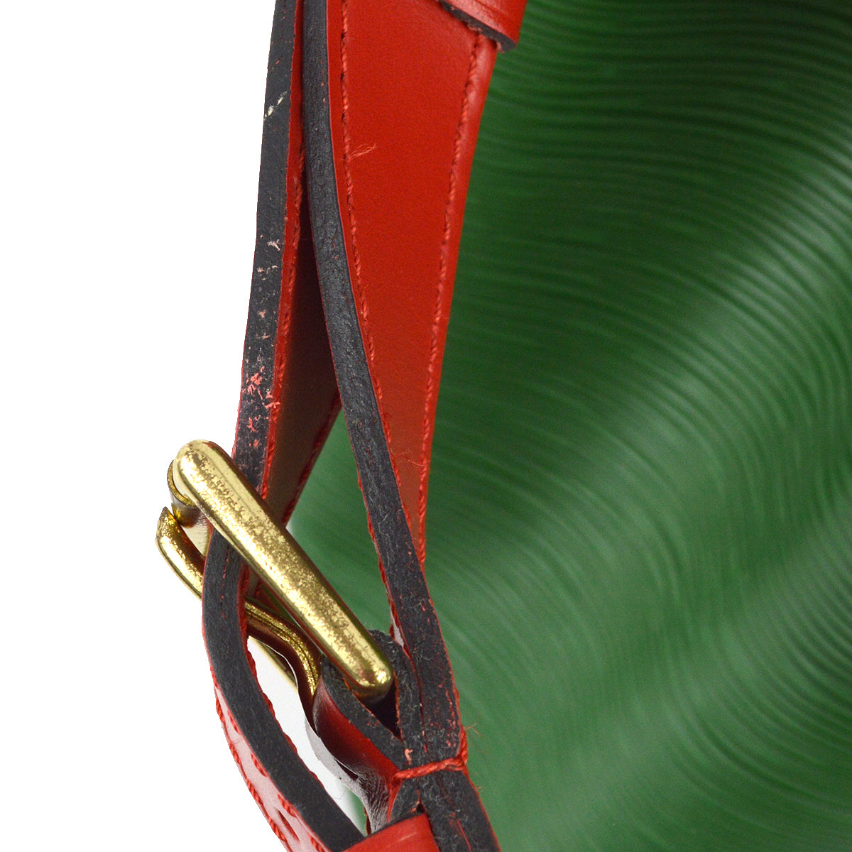 Louis Vuitton Green Red Epi Petite Noe Bucket Shoulder Bag
