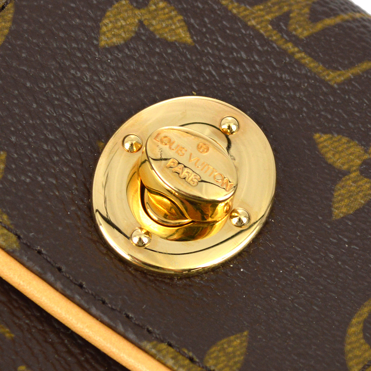Louis Vuitton Monogram Pochette Turam Pouch Bag Key Holder Small Good in Brown