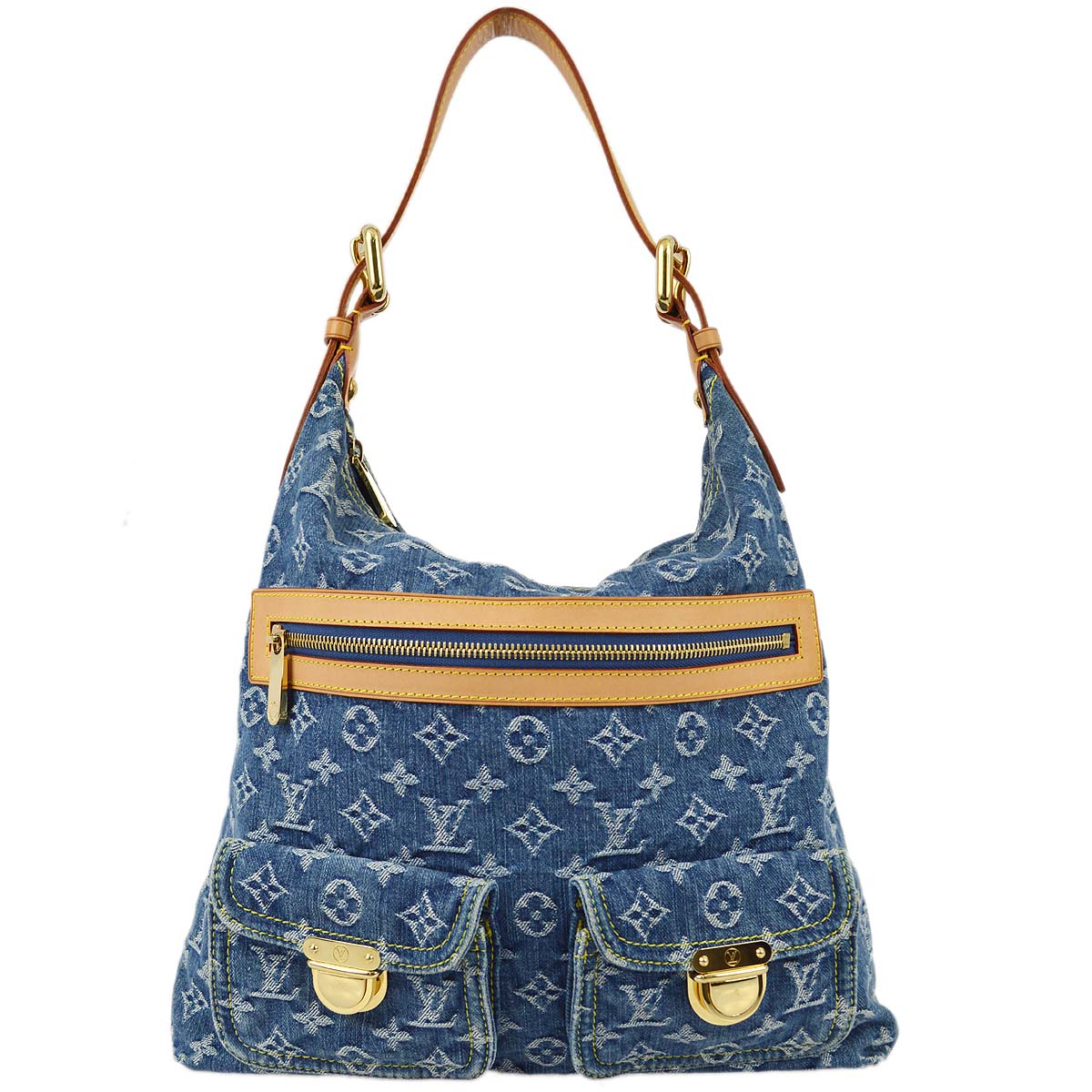 Louis Vuitton Blue Monogram Denim Baggy GM Shoulder Bag