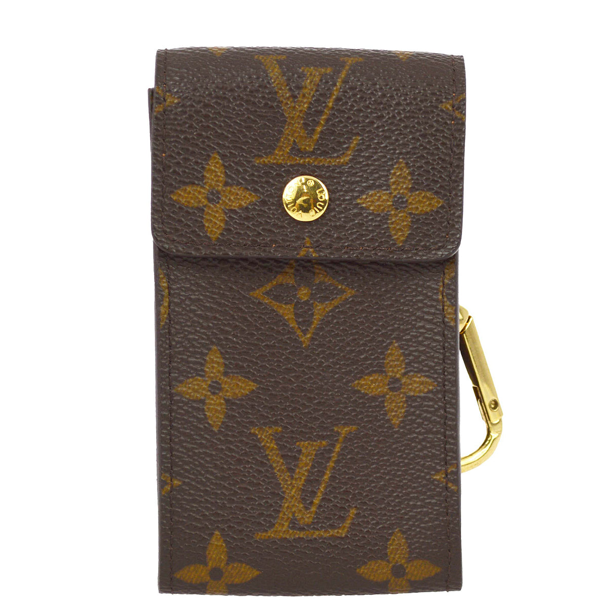Louis Vuitton Monogram Porte Cles Badge Pouch Bag Small Good in Brown