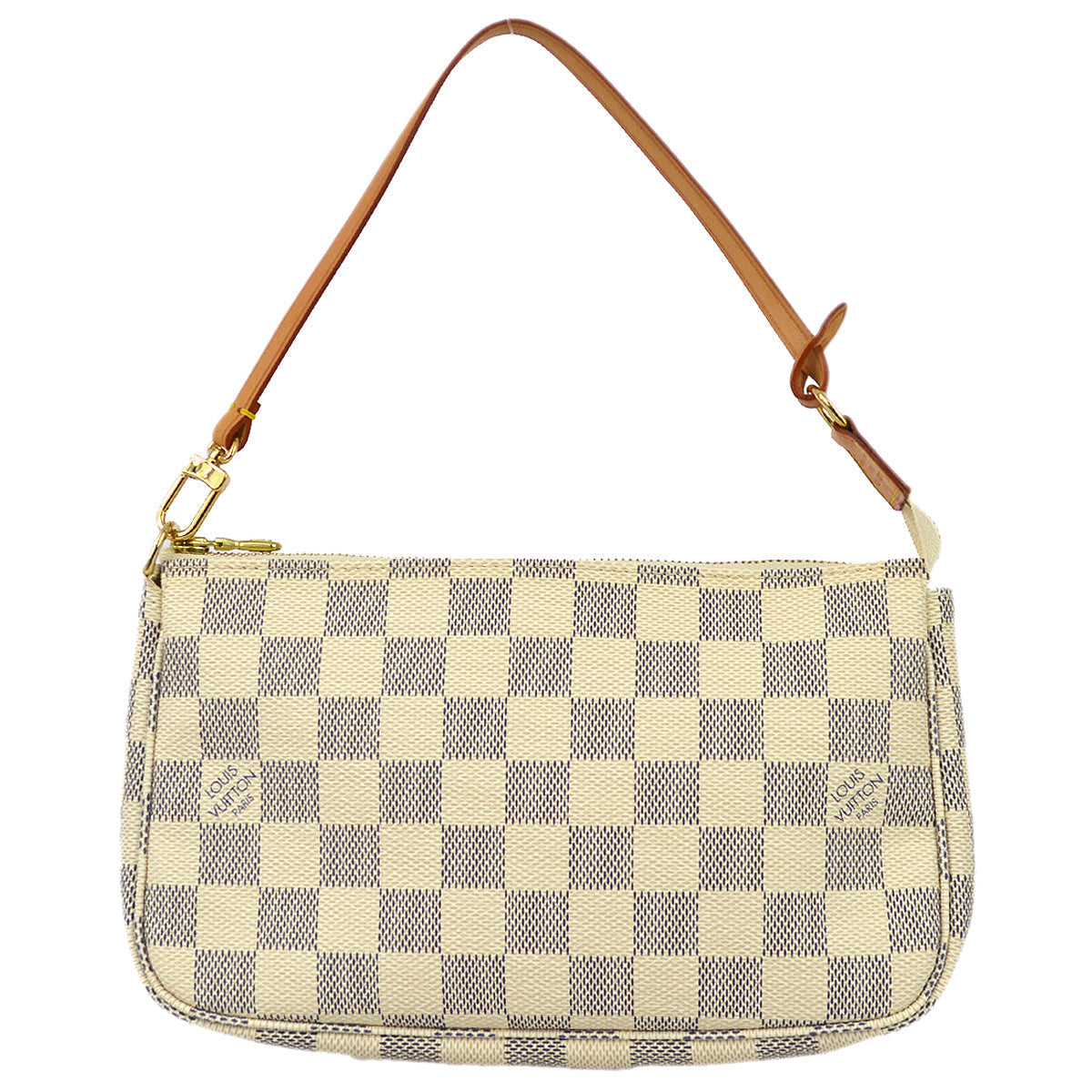Louis Vuitton Damier Azur Pochette Accessoires Handbag in Cream and Gray-Blue