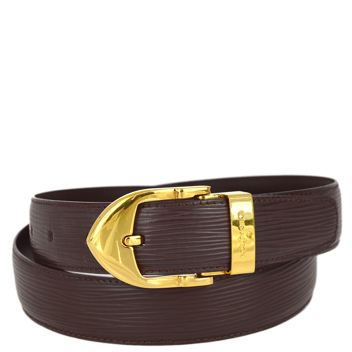 Louis Vuitton Brown Epi Ceinture Classic Belt #85/34 Small Good