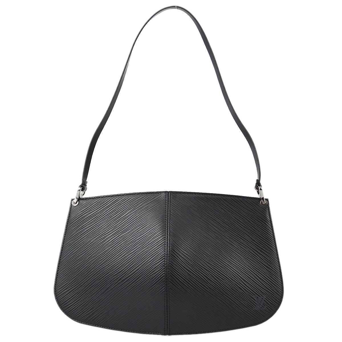 Louis Vuitton Black Epi Pochette Demi-lune Handbag