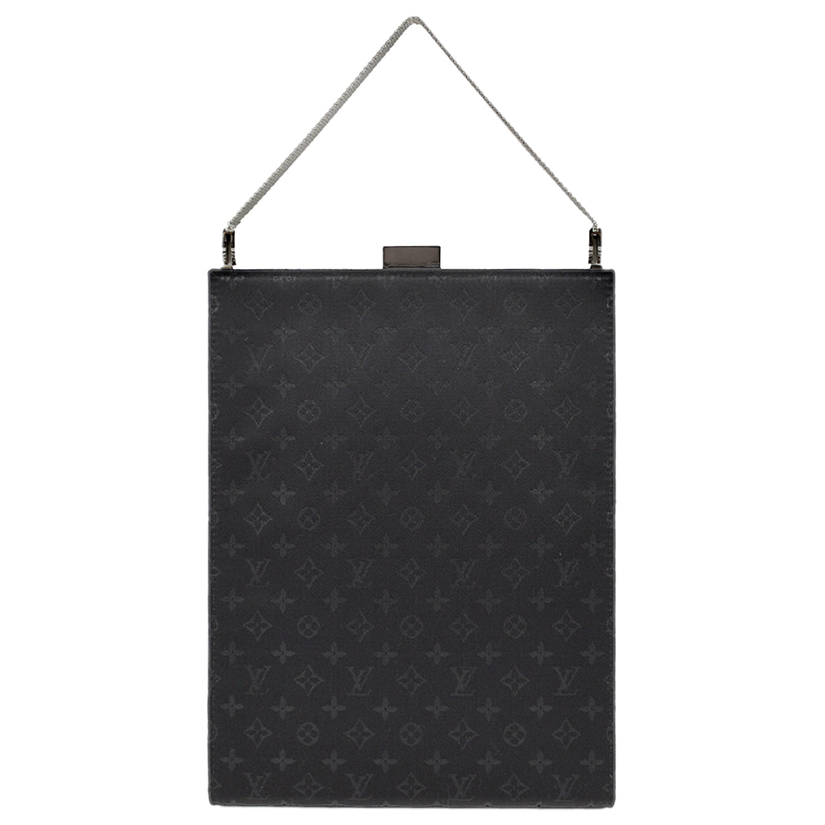 Louis Vuitton Black Monogram Satin Ange GM Handbag