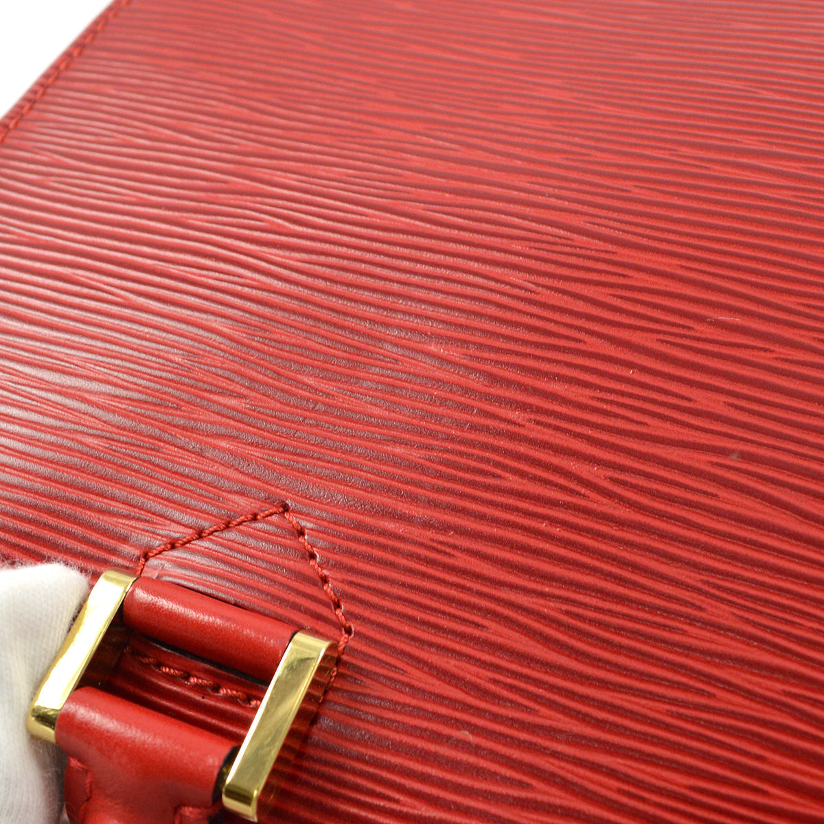Louis Vuitton Red Epi Pont Neuf Handbag