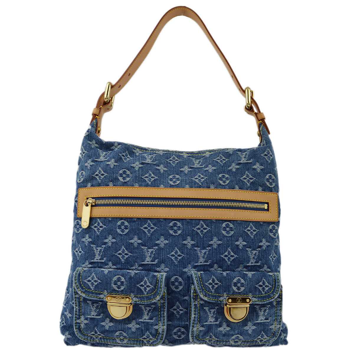 Louis Vuitton Blue Monogram Denim Baggy GM Shoulder Bag