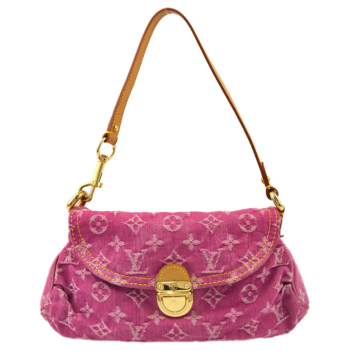 Louis Vuitton Pink Monogram Denim Mini Pleaty Handbag in Pink