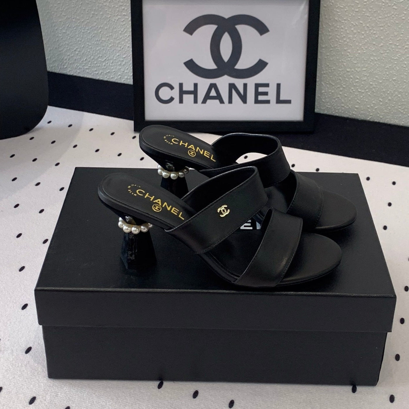 mule sandal 70 black lambskin - Product Image 3