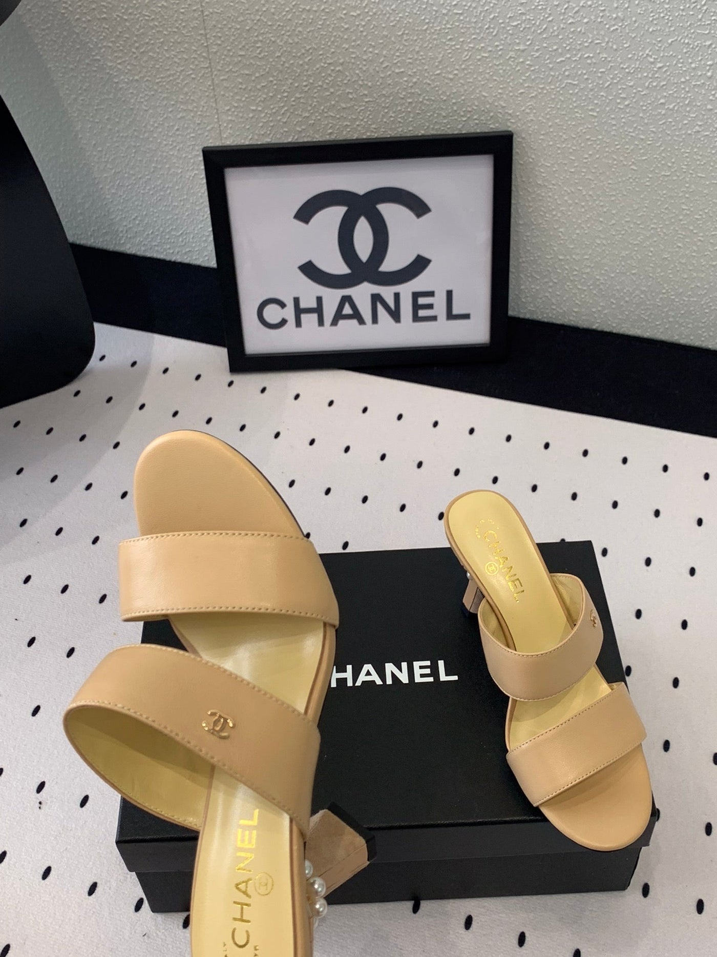 mule sandal 70 beige velvet lambskin - Product Image 4