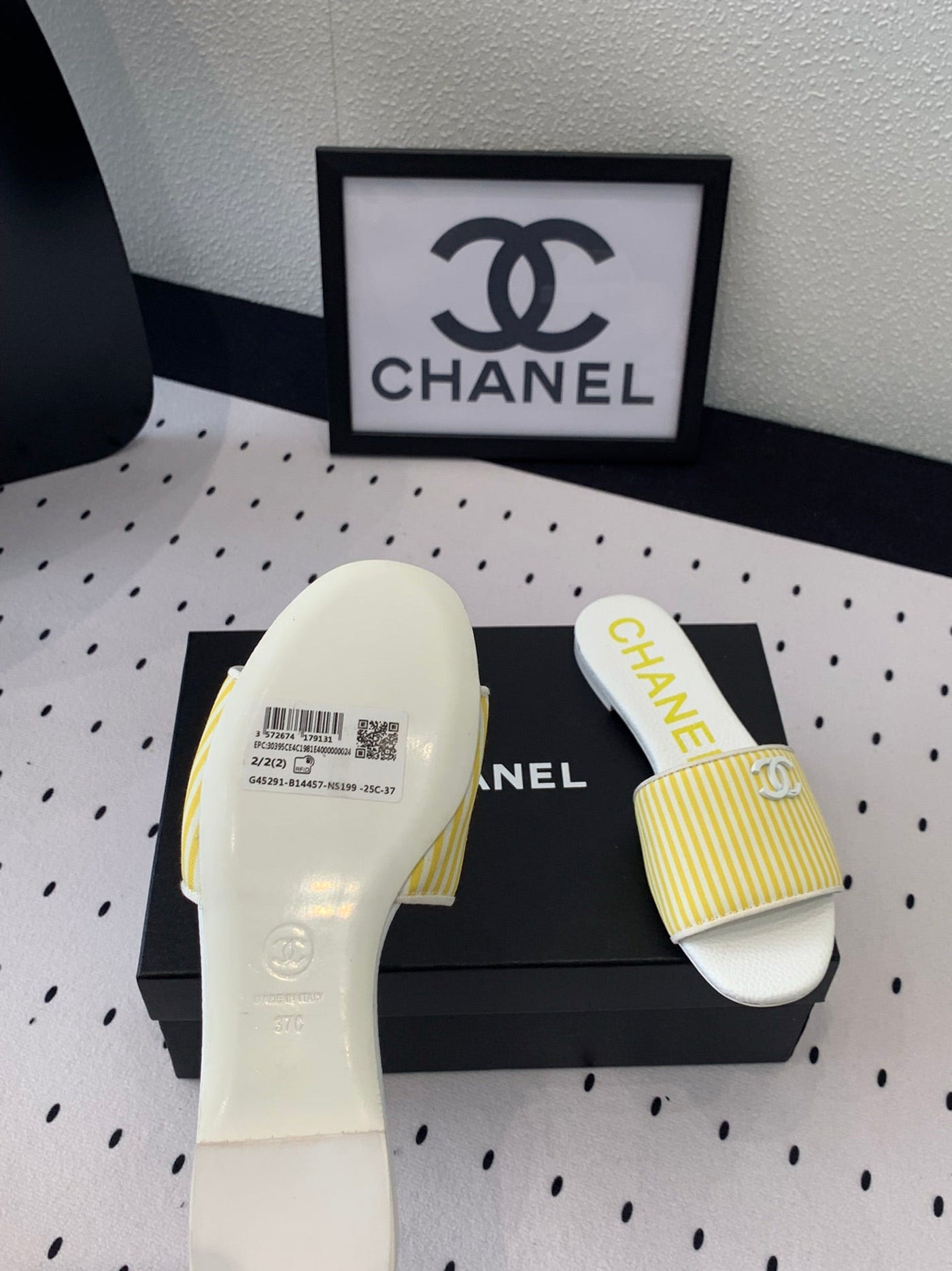 mule sandal striped yellow white - Product Image 9