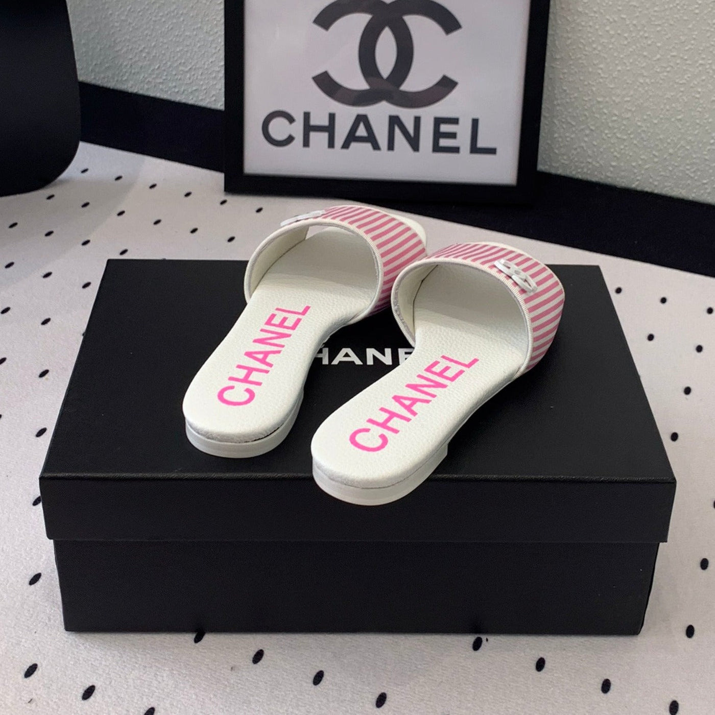 mule sandal striped pink white - Product Image 3