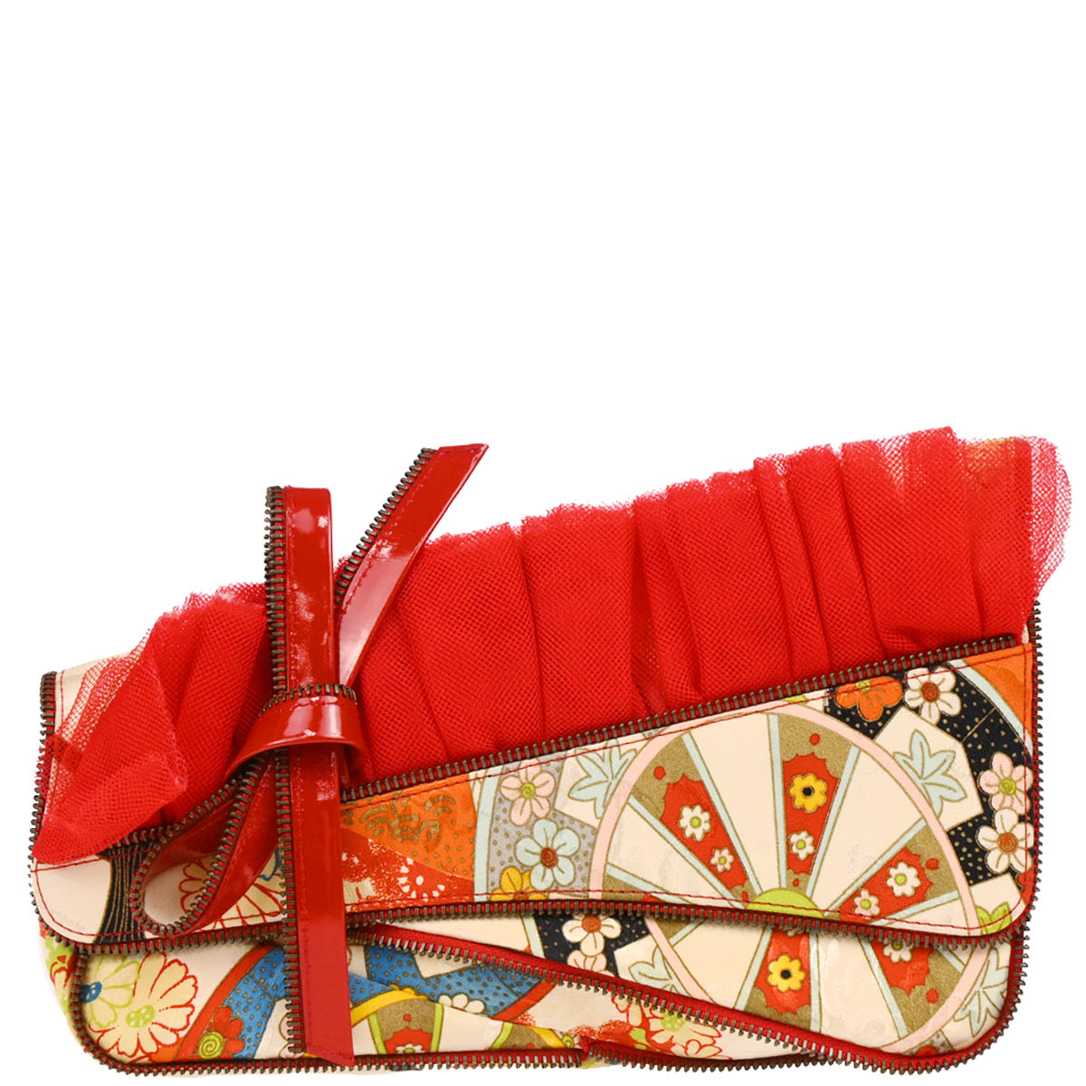 Christian Dior Multicolor Silk Embroidered Saddle Clutch | Studio Nafay