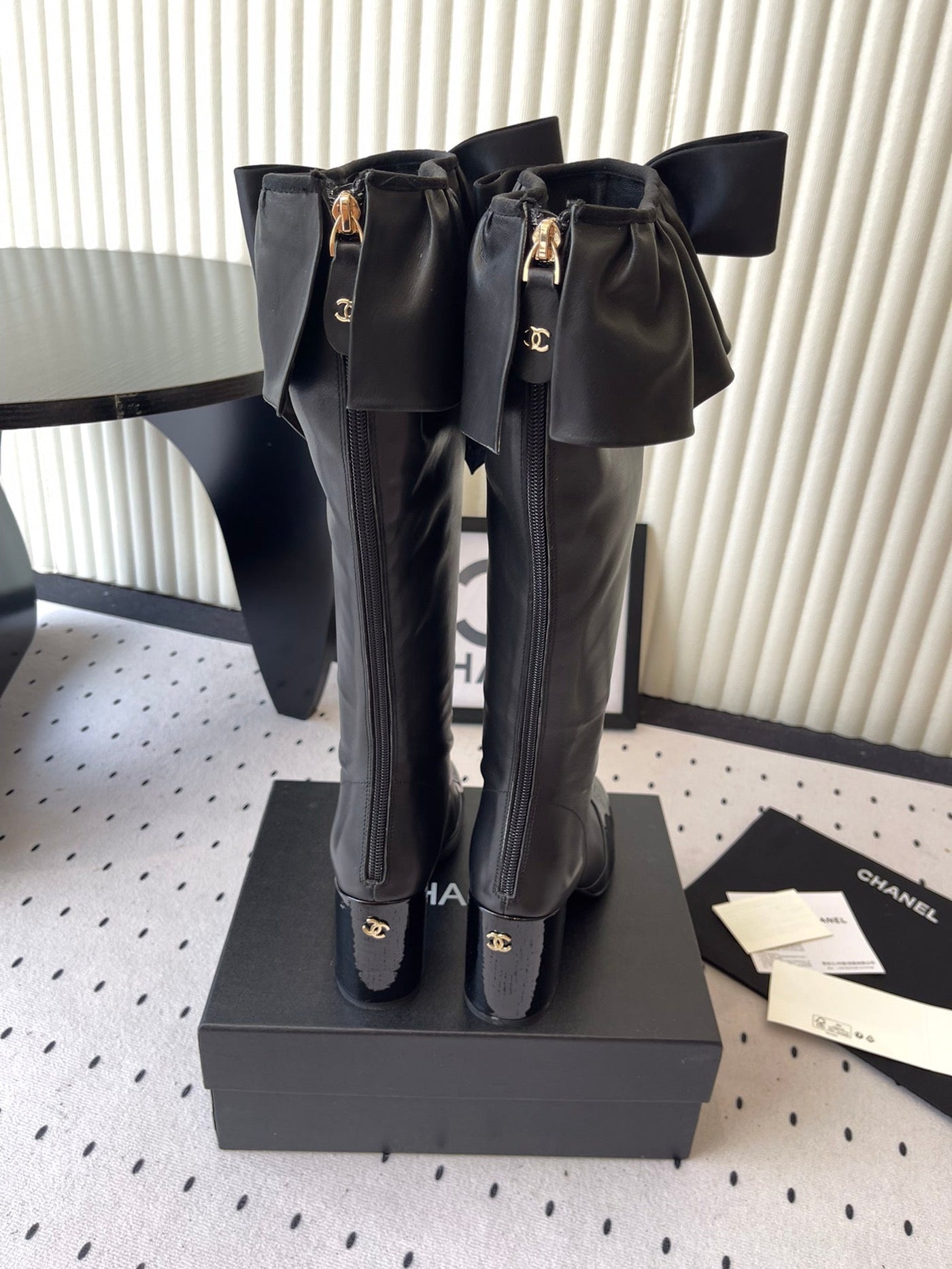 CC 25 Bow Elastic Boot Black Lambskin 514029 - Product Image 7